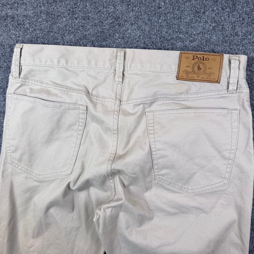 Polo Ralph Lauren Pants Mens 34x32 Brown Varick Slim Straight Chino Stretch - Picture 5 of 12